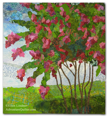 Summer in the South, an art quilt by Ellen Lindner. AdventureQuilter.com
