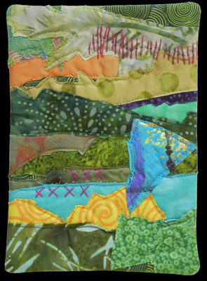 Image - green fabric collage