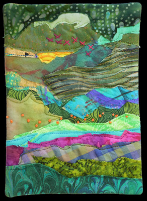 Image - green fabric collage