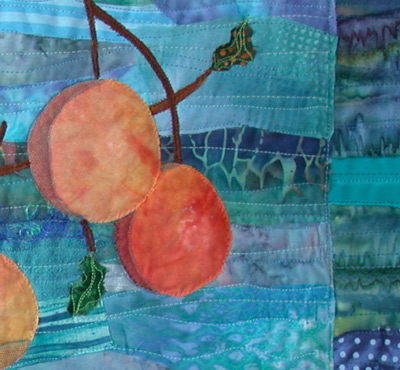 Image - oranges on blue background