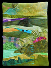 Image - green fabric collage