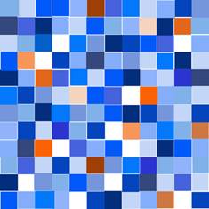 Blue grid with orange added