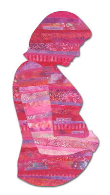 Image - pregnant woman profile, pink
