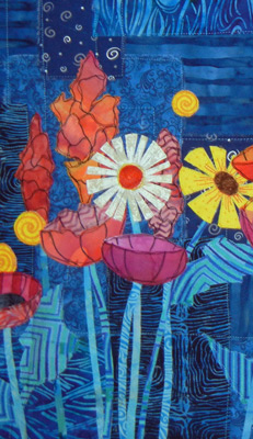 Floral Improv (sneak peek) class taught by Ellen Lindner. AdventureQuilter.com