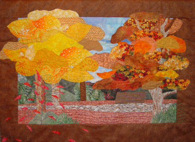 Diane Setler results from Ellen Lindner's Design Your Own Nature Quilt class.  AdventureQuilter.com