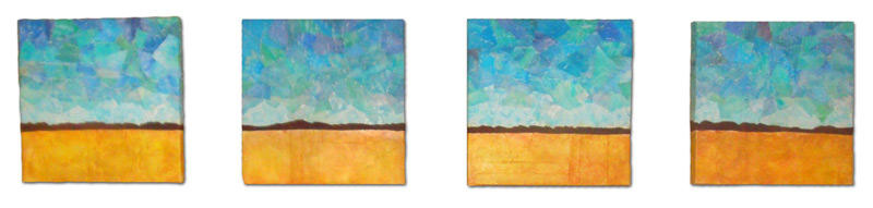 Image - 4 pieces, blue sky, gold foregroun