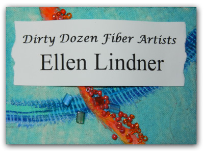 Beaded name tag by Ellen Lindner, AdventureQuilter.com