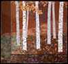 Image - aspen trees with golden leaves against a brown background