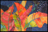 Image - colorful leaves on a blue background