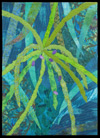 Image - yellow-green twigs against a blue-green background